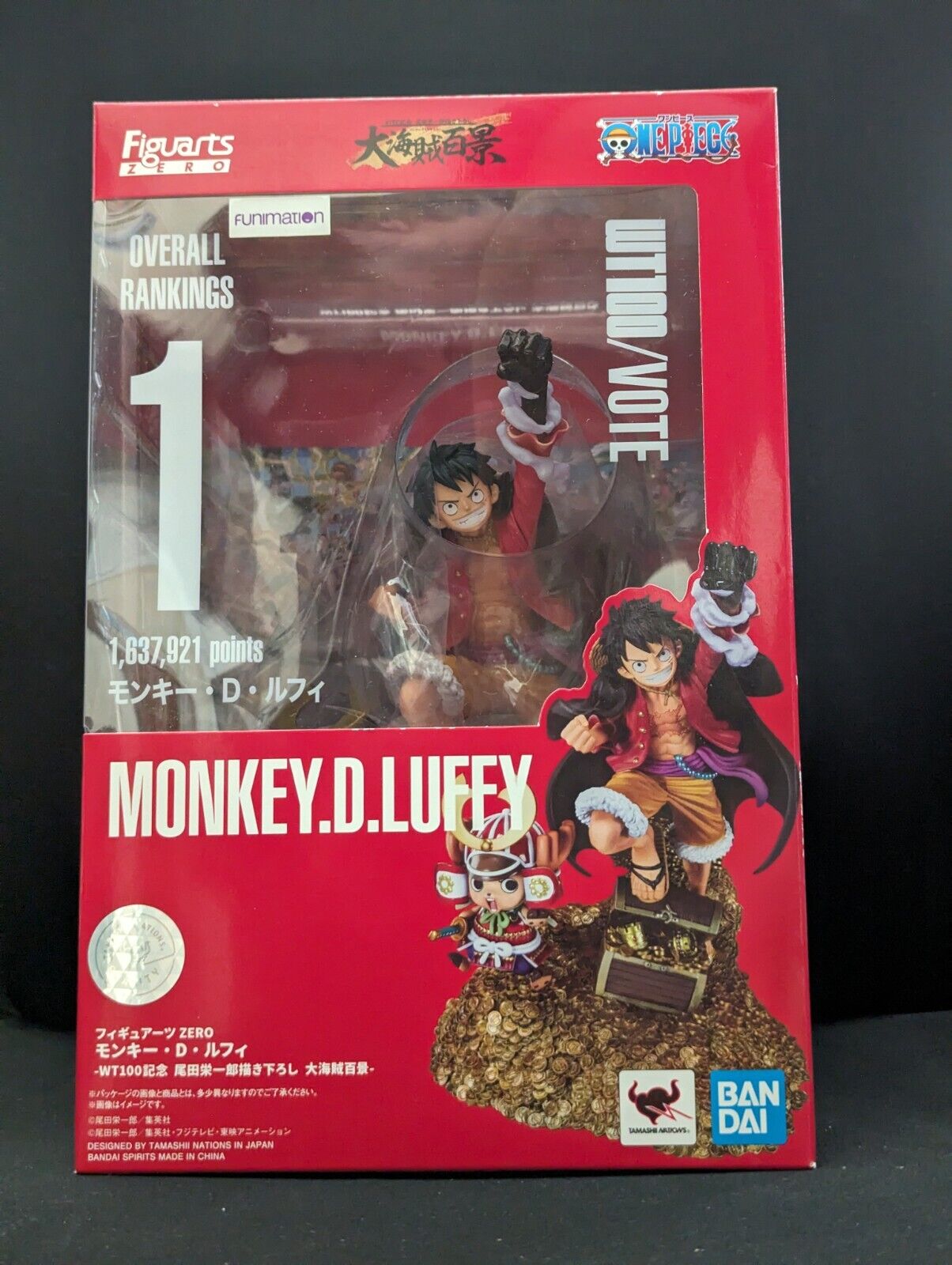 BANDAI FiguartsZERO ONE PIECE Monkey D. Luffy WT100 Commemorative Eiichiro Oda