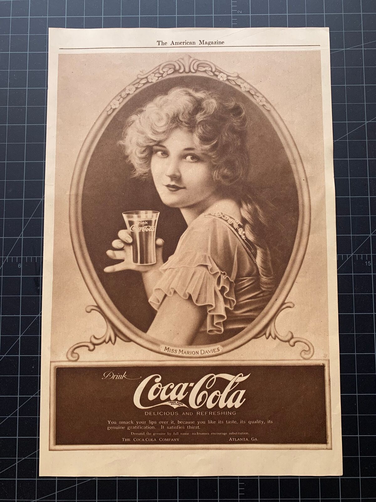 Rare Antique 1919 Coca-Cola Print Ad - Marion Davies