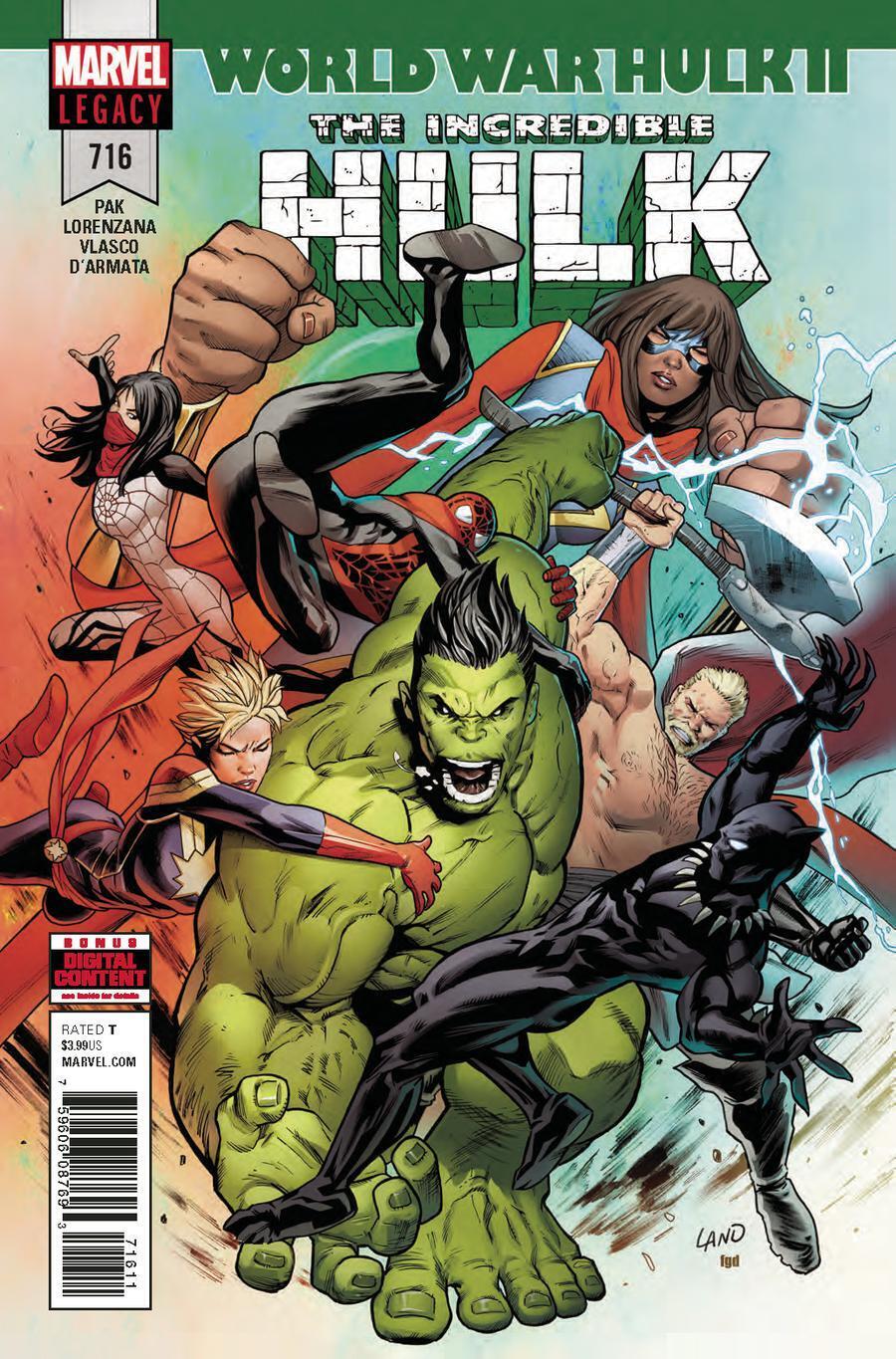 2018 Incredible Hulk #716 Marvel 5th Series World War Hulk II Comic Book