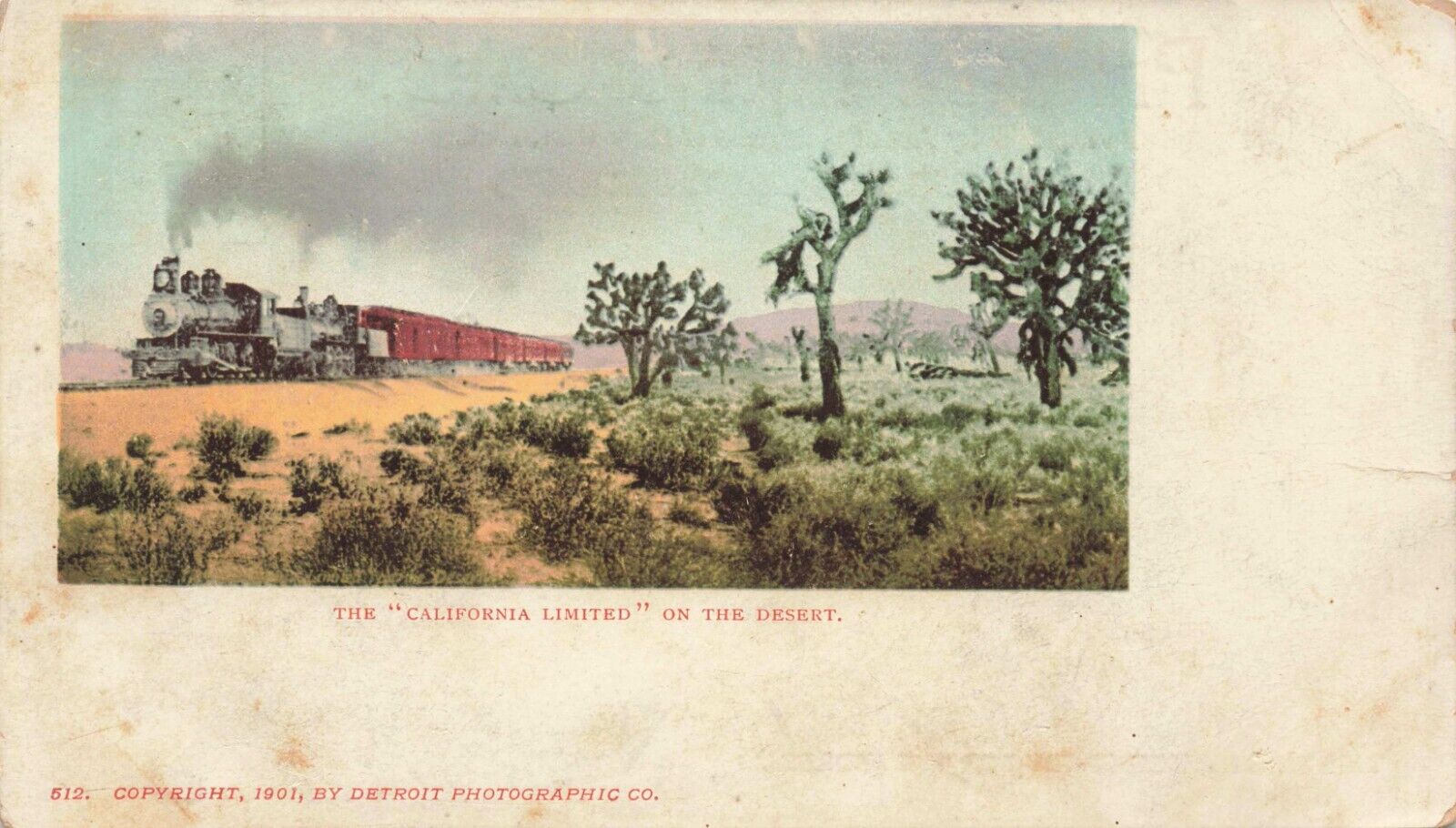 Postcard Private Mailing Card The California Limited Train Railway 1901