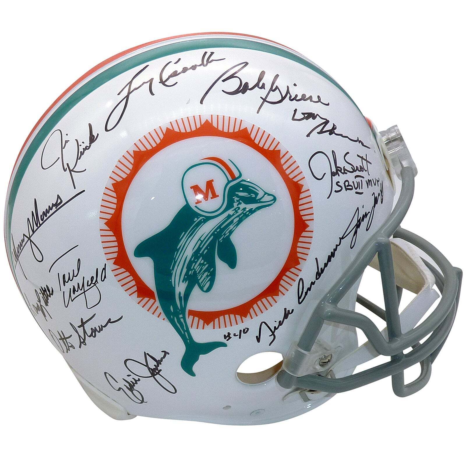 1972 Miami Dolphins Team And Don Shula Autographed (Throwback) Authentic Helmet