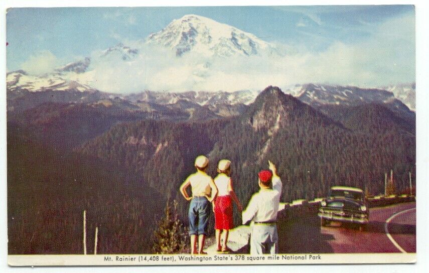 Mt. Rainier Vintage Postcard Washington
