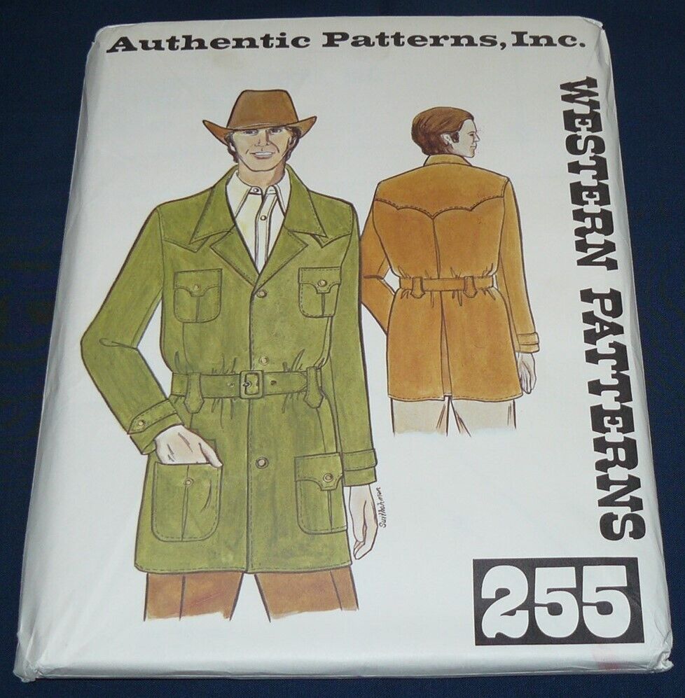 Vintage 1970s Authentic Sewing Patterns Western #255 Mens Bush Jacket Size 40