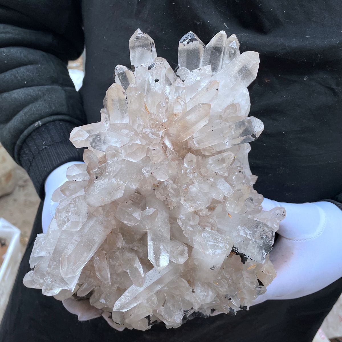 10.29lb Natural Rare White Quartz Crystal Cluster Backbone Mineral Specimen Gem 
