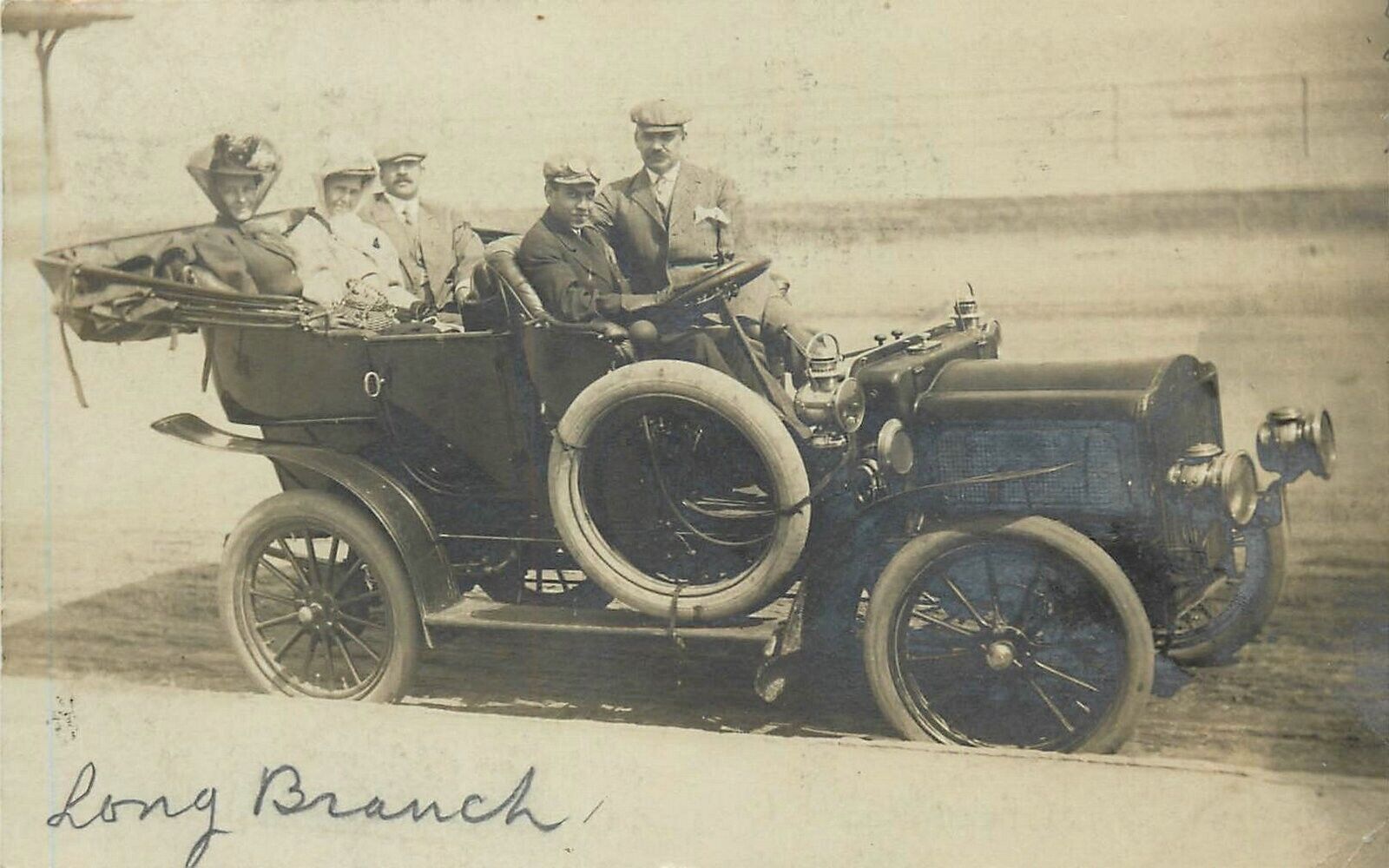 Postcard RPPC 1908 New Jersey Mount Clair wealthy family automobiles NJ24-1334