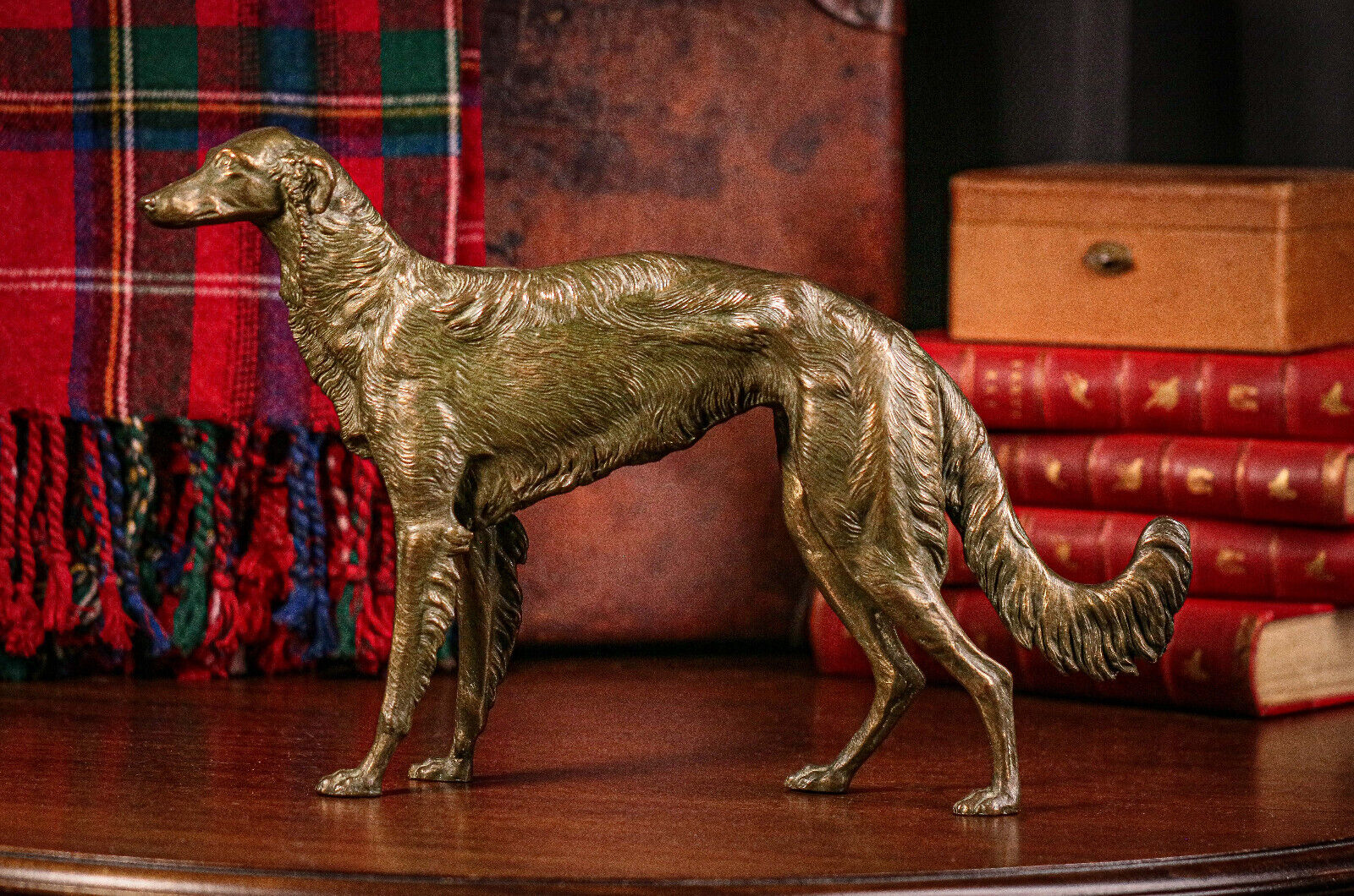 Amazing Large Borzoi Russian Wolfhound Dog Antique Jennings Brothers Art Statue
