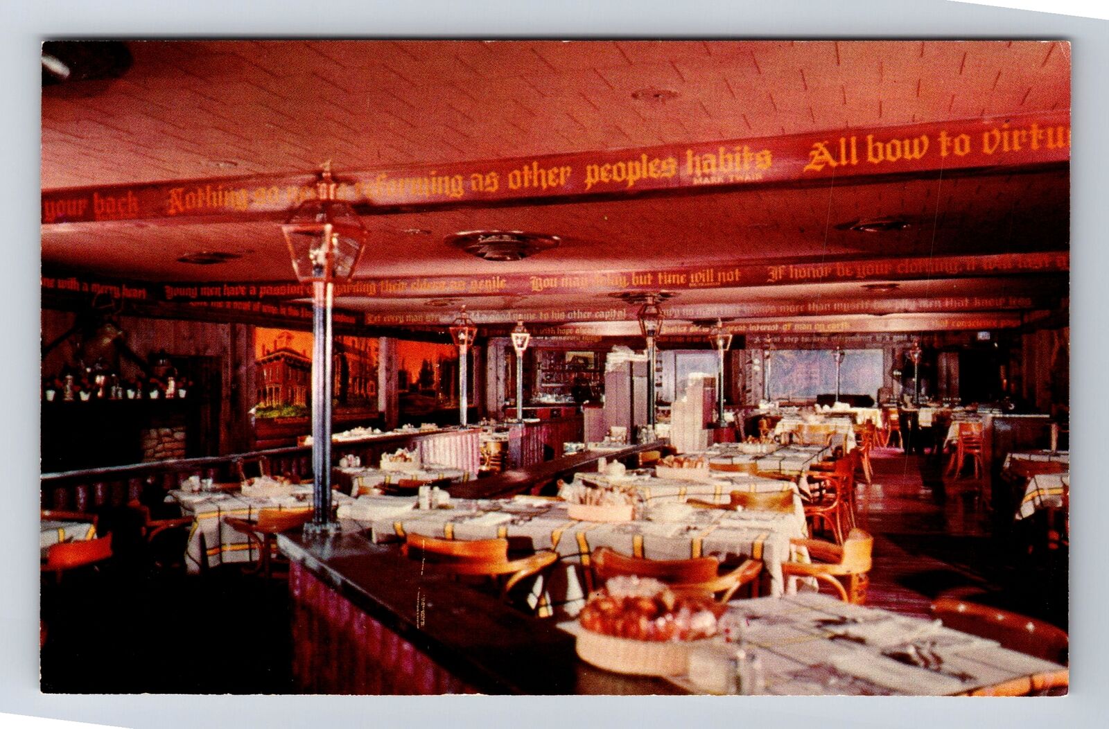 Marshall MI-Michigan, Dining At Win Schuler's Antique, Vintage Postcard