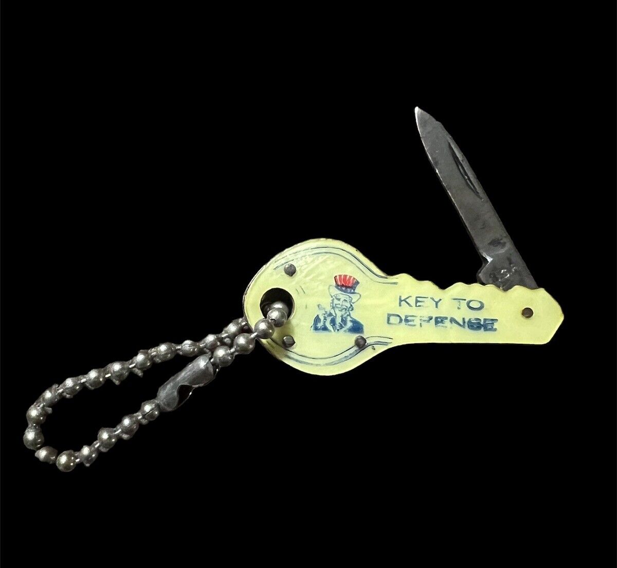 Vintage USA Key Pocket Knife  Key To Defense E.W. STOLZ LBR. Co.