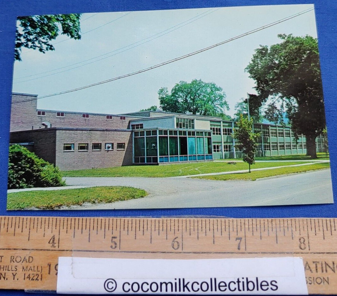 Postcard 1960s Warsaw Central School Warsaw New York Color Chrome Street Level