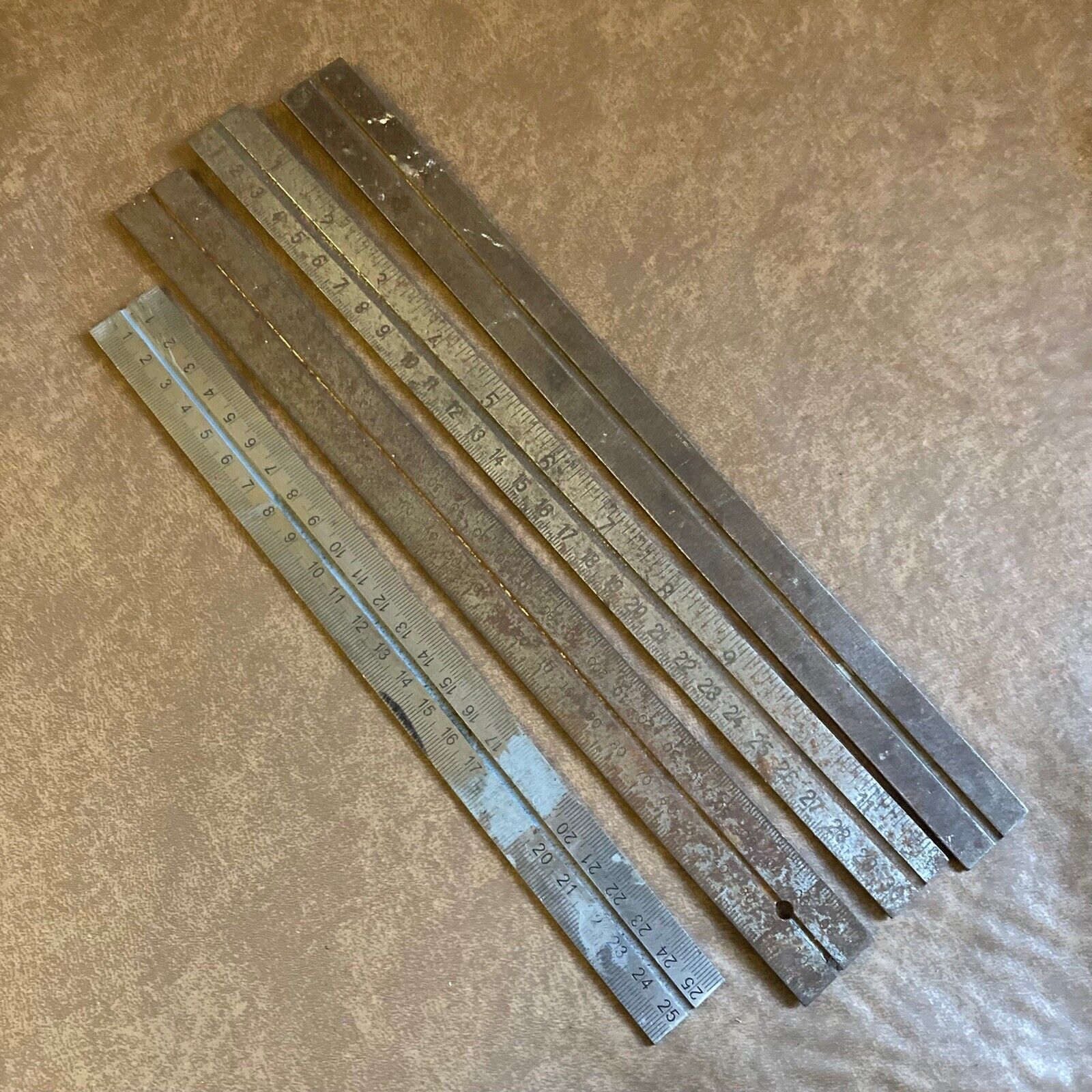 4x VINTAGE COMBINATION SQUARE REPLACEMENT METAL RULES INCLUDING STANLEY USA