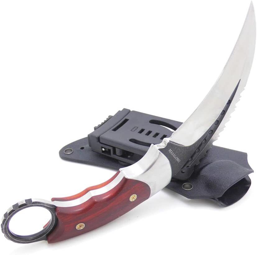 MASALONG Moltres Outdoor Survival Claw Tactical Double Edged Sharp Fixed Knife