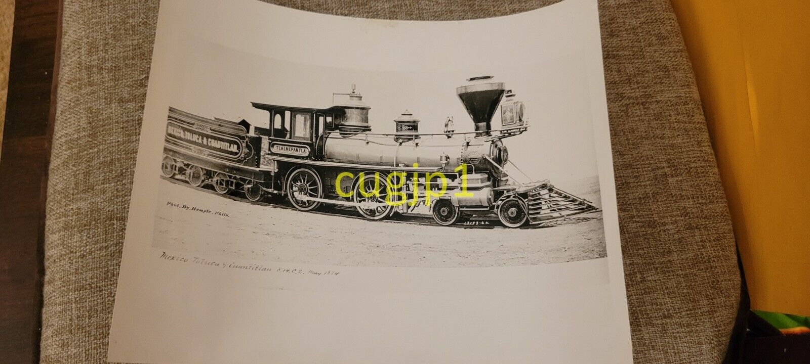 R411 Train Photograph Baldwin Locomotive Works 1874 MEXICO TOLUCA Y CUANTITLAN