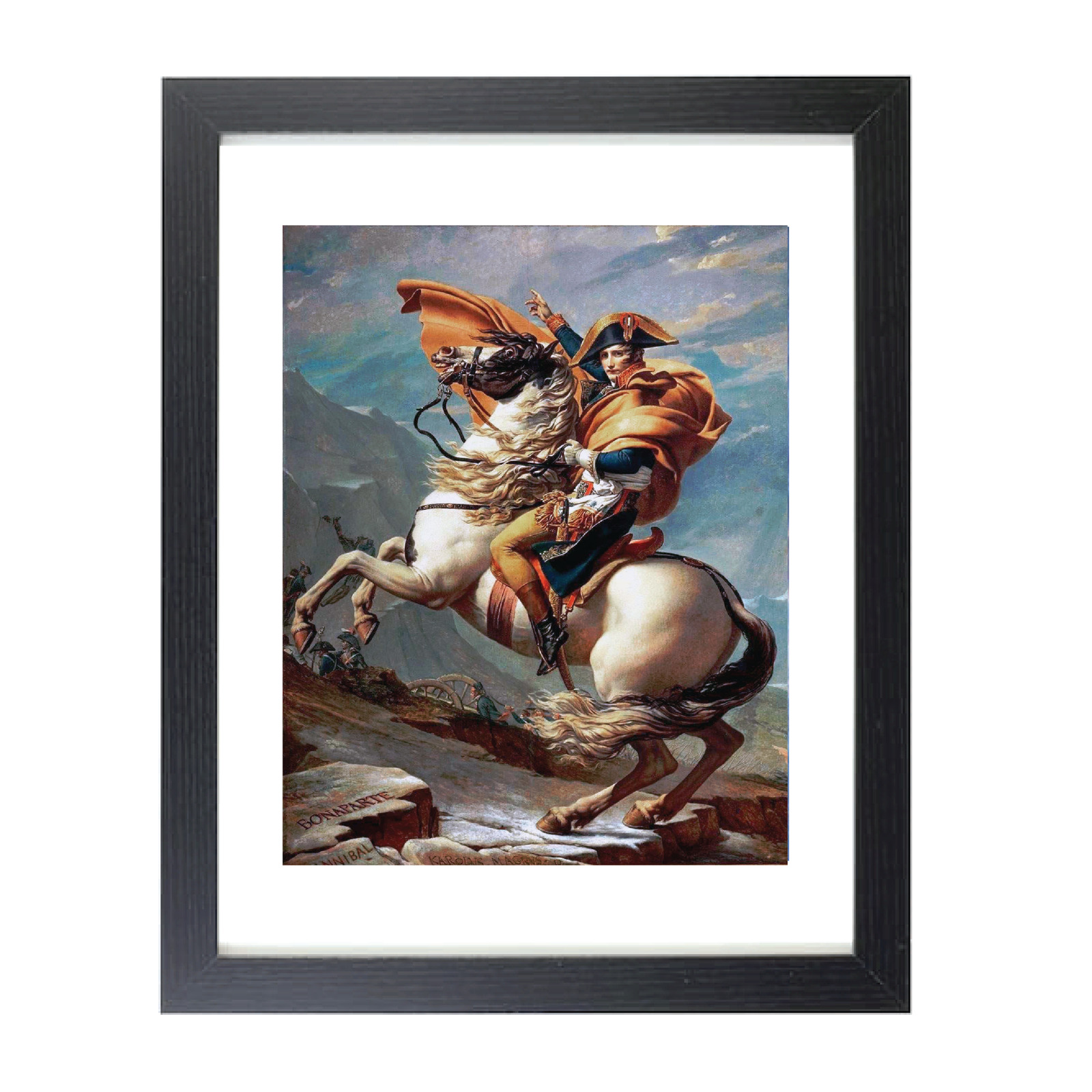 Napoleon Crossing The Alps Jacques-Louis David Framed Reprint 8X10 Gloss Photo