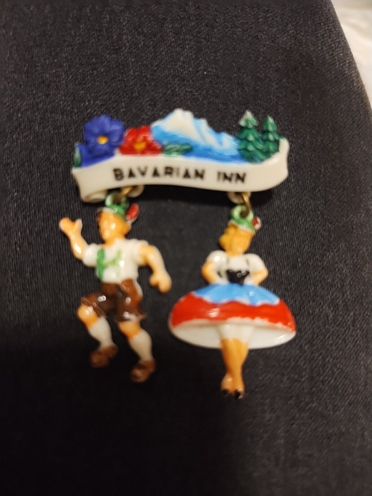 Cute Vintage Bavarian Inn Tyrolean Hat, Brooch Pin Travel Souvenir Germany
