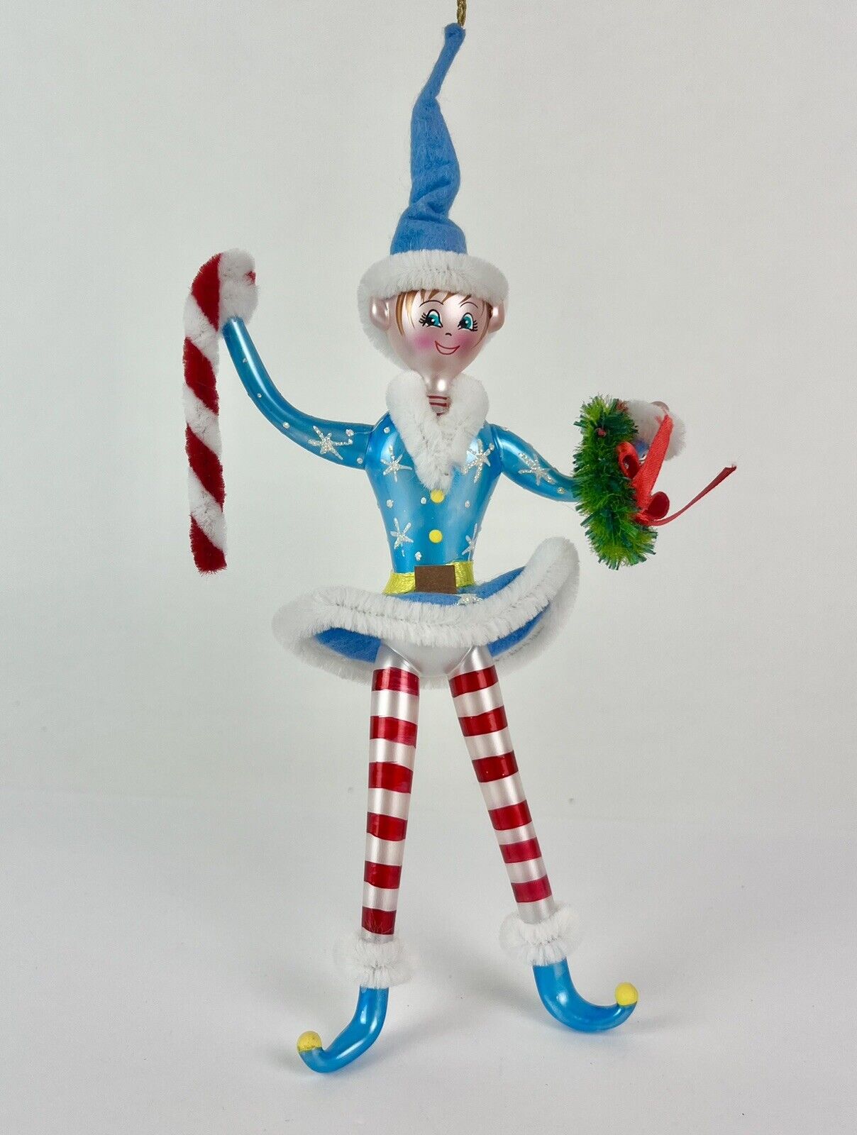 Christopher Radko 2006 Spritely Springer Italian Christmas Ornament Blue Elf