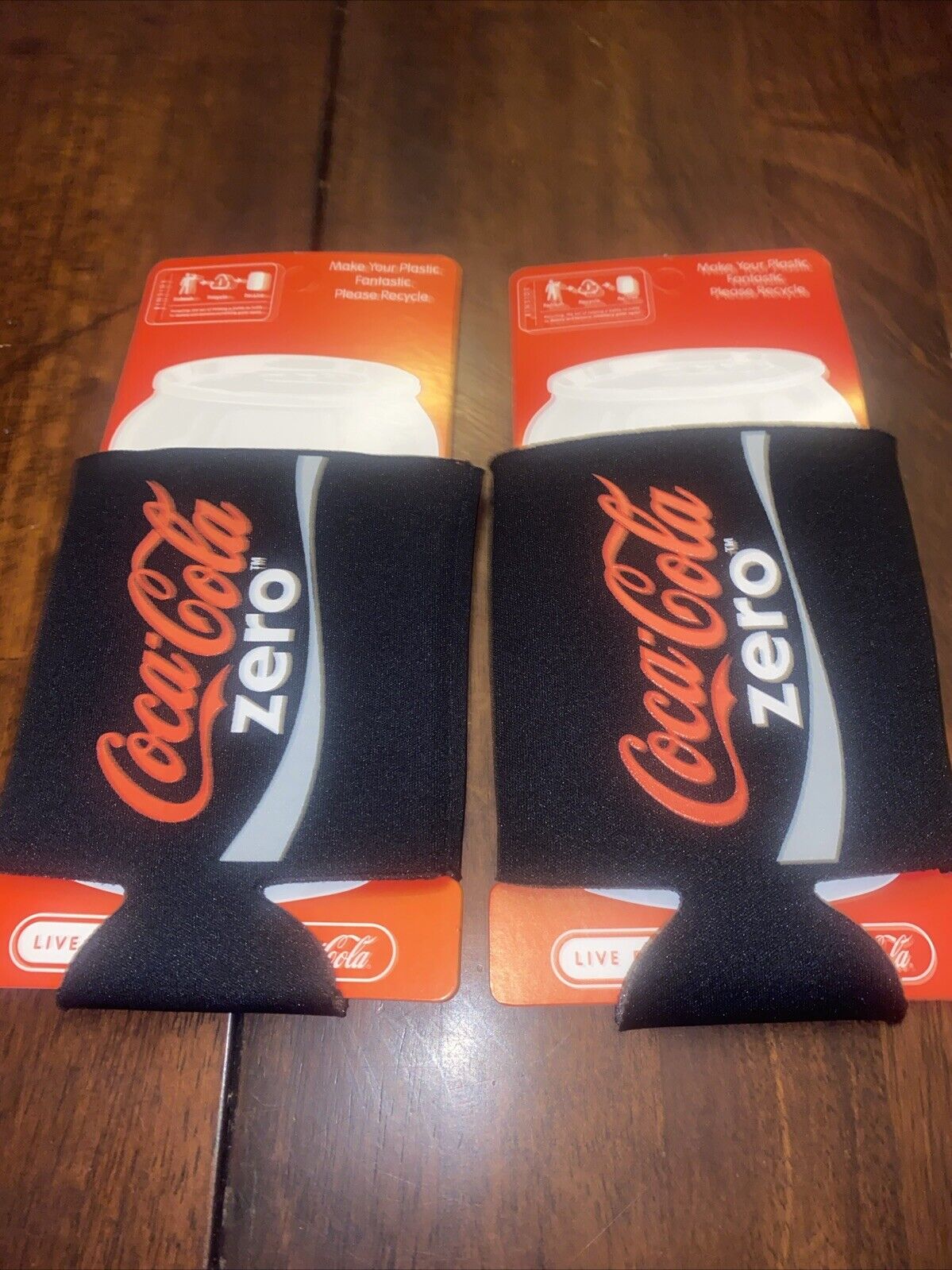 2 X Coca Cola Zero Can Koozie Coke Cans or Bottles Keep Drink Cold