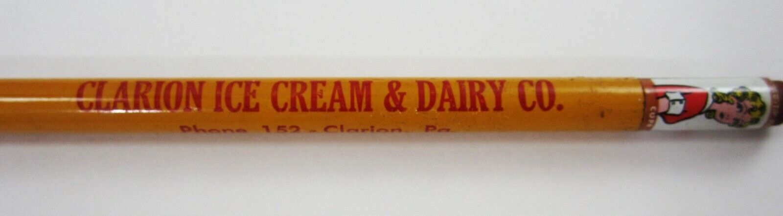 Vintage Clarion Ice Cream Dairy Advertising Pencil Blondie Clarion PA 1940s
