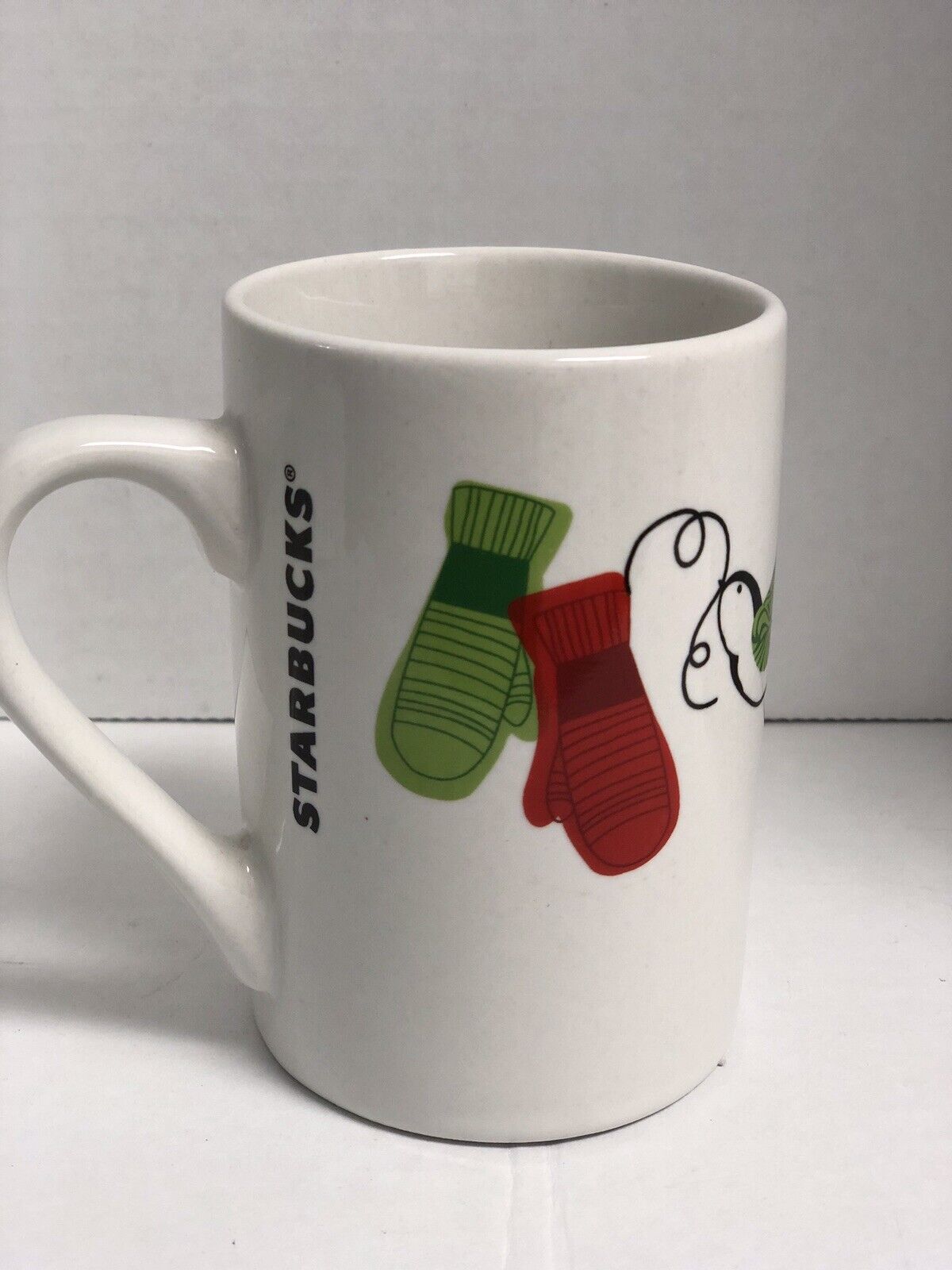 Starbucks Christmas Coffee Mug Bird with Mittens Ceramic Cup 10oz 2011