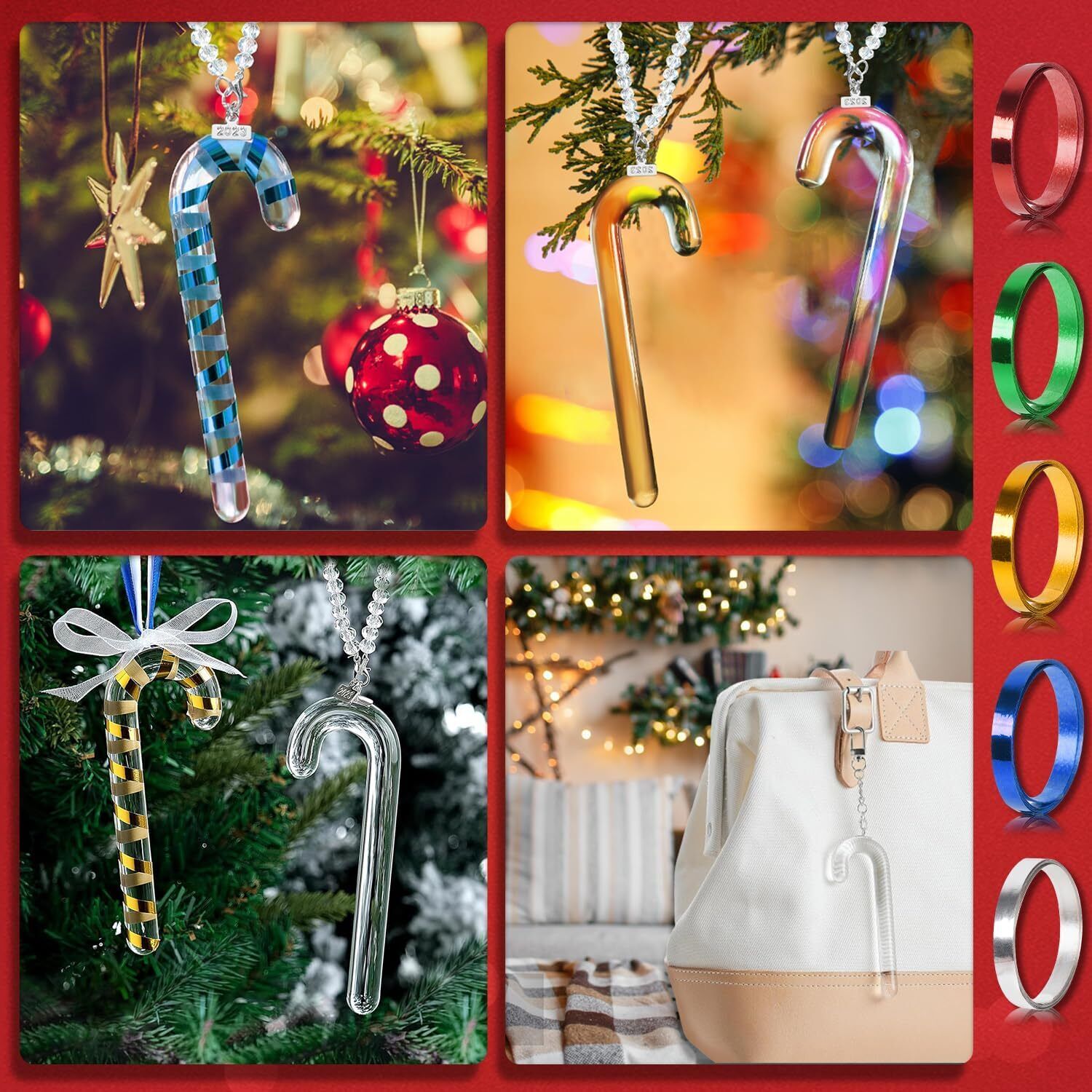 2023 Annual Crystal Candy Cane Christmas Decorations  Ornaments Sun catcher