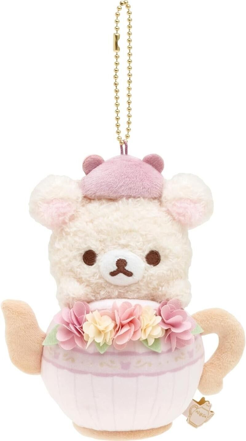 San-X Rilakkuma Mascot Chain (Korigoku Flower Tea Time) Korilakkuma Plush Doll