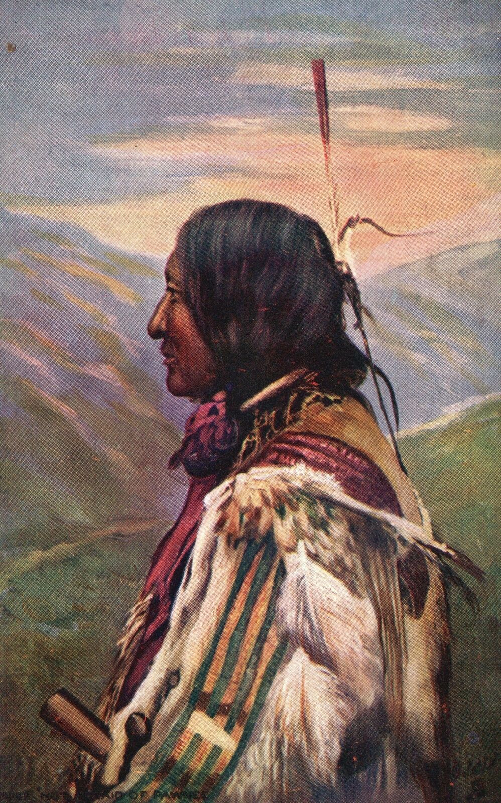 Vintage Postcard 1910\'s Pawnee Native American Journey To The Mountains Clothing