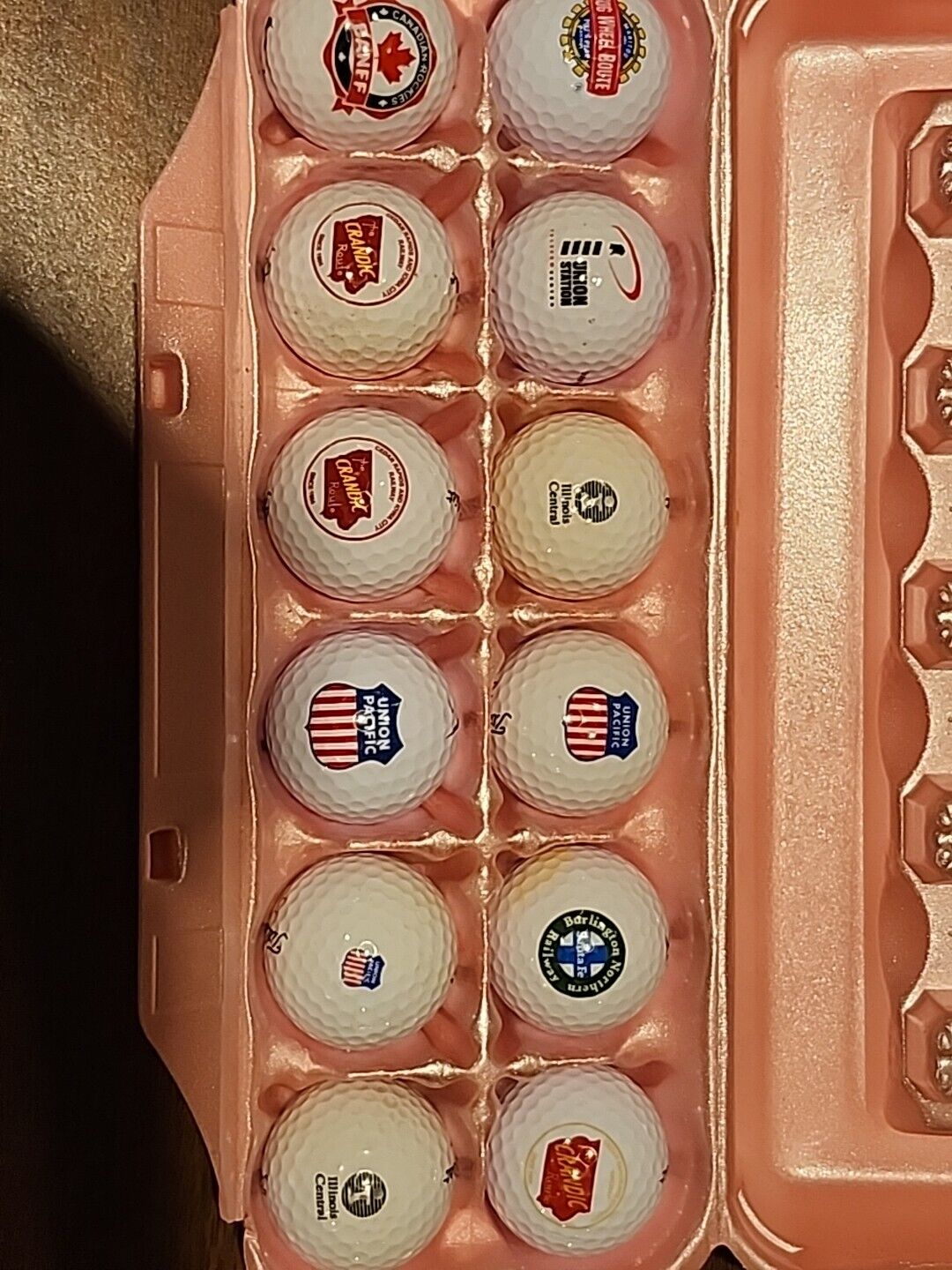 Railroad logo golf balls collection