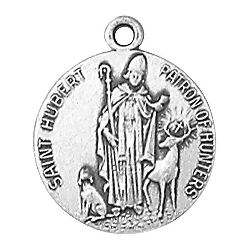 Saint Hubert Medal Size 0.75 in Dia and 18 in Chain The Jeweled Cross Collection