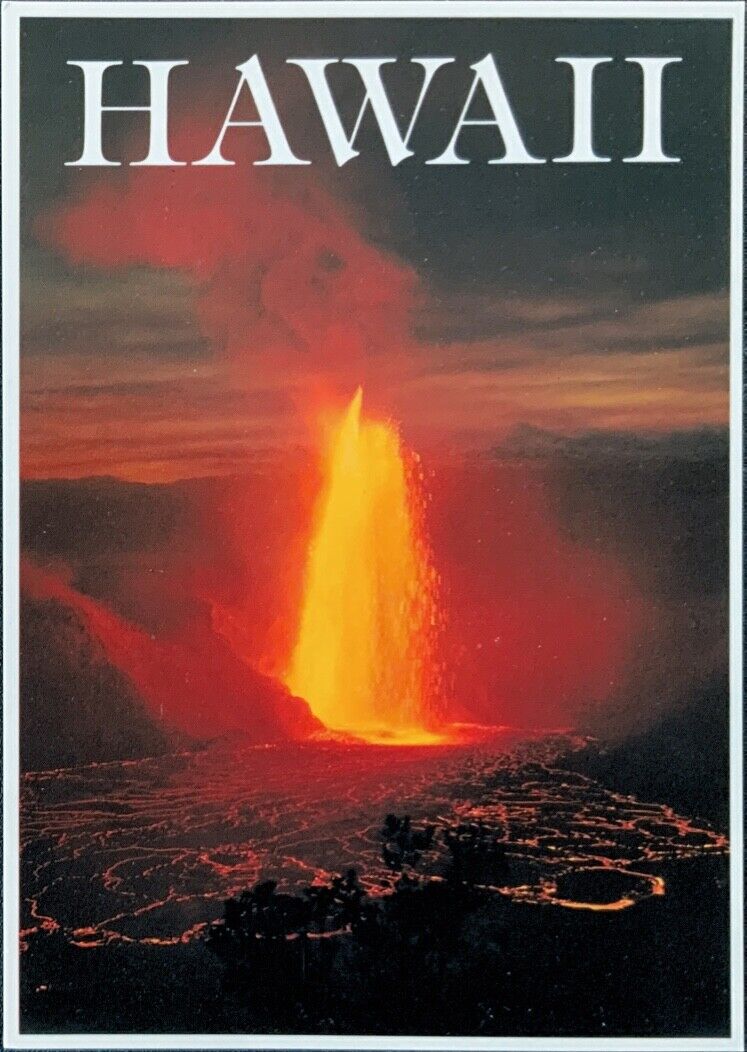 Disaster~Kilauea Iki Volcanic Eruption @ Twilight In Hawaii~Continental Postcard