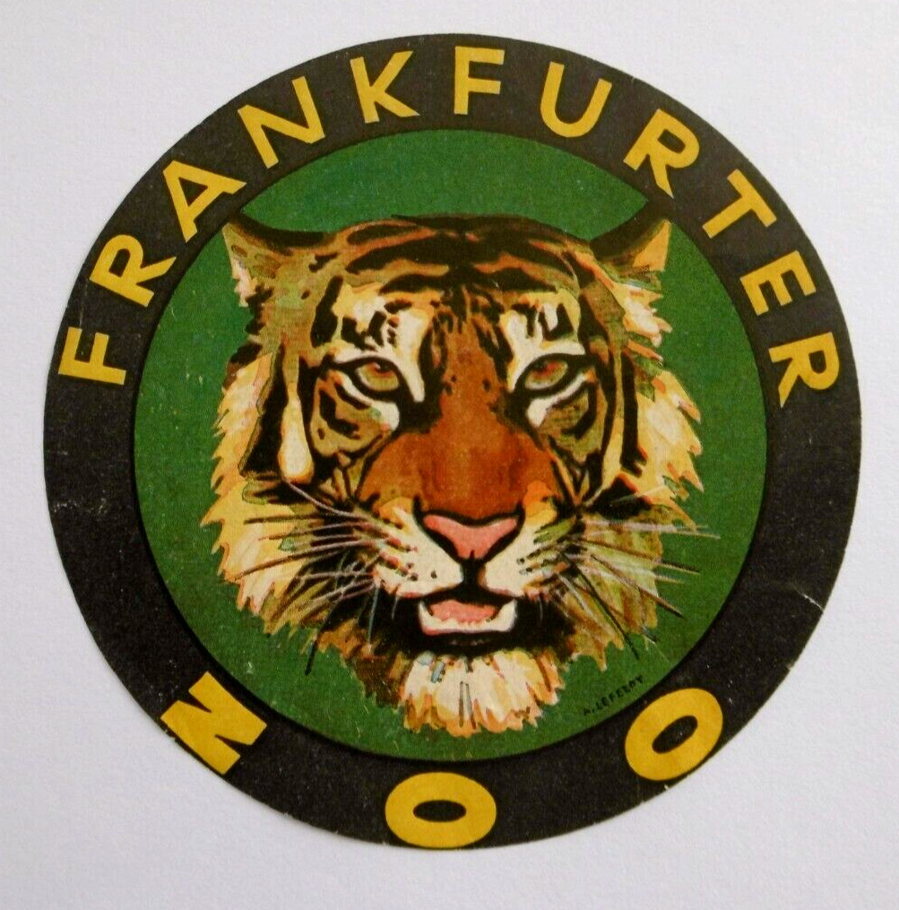 Souvenir-Aufkleber Frankfurter Zoo Tiger Grzimek 60er Years Papier-Aufkleber