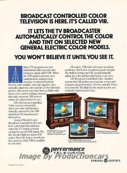 1976 GE General Electric TV Television Original Advertisement Print Art Ad J860