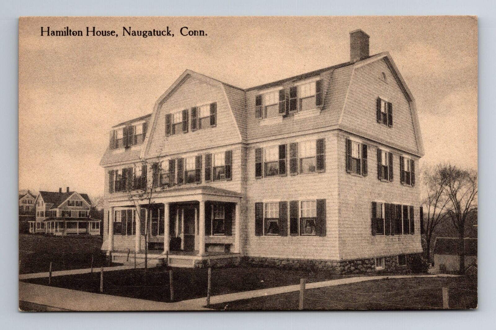 Naugatuck CT-Connecticut, Hamilton House, Antique Vintage Souvenir Postcard