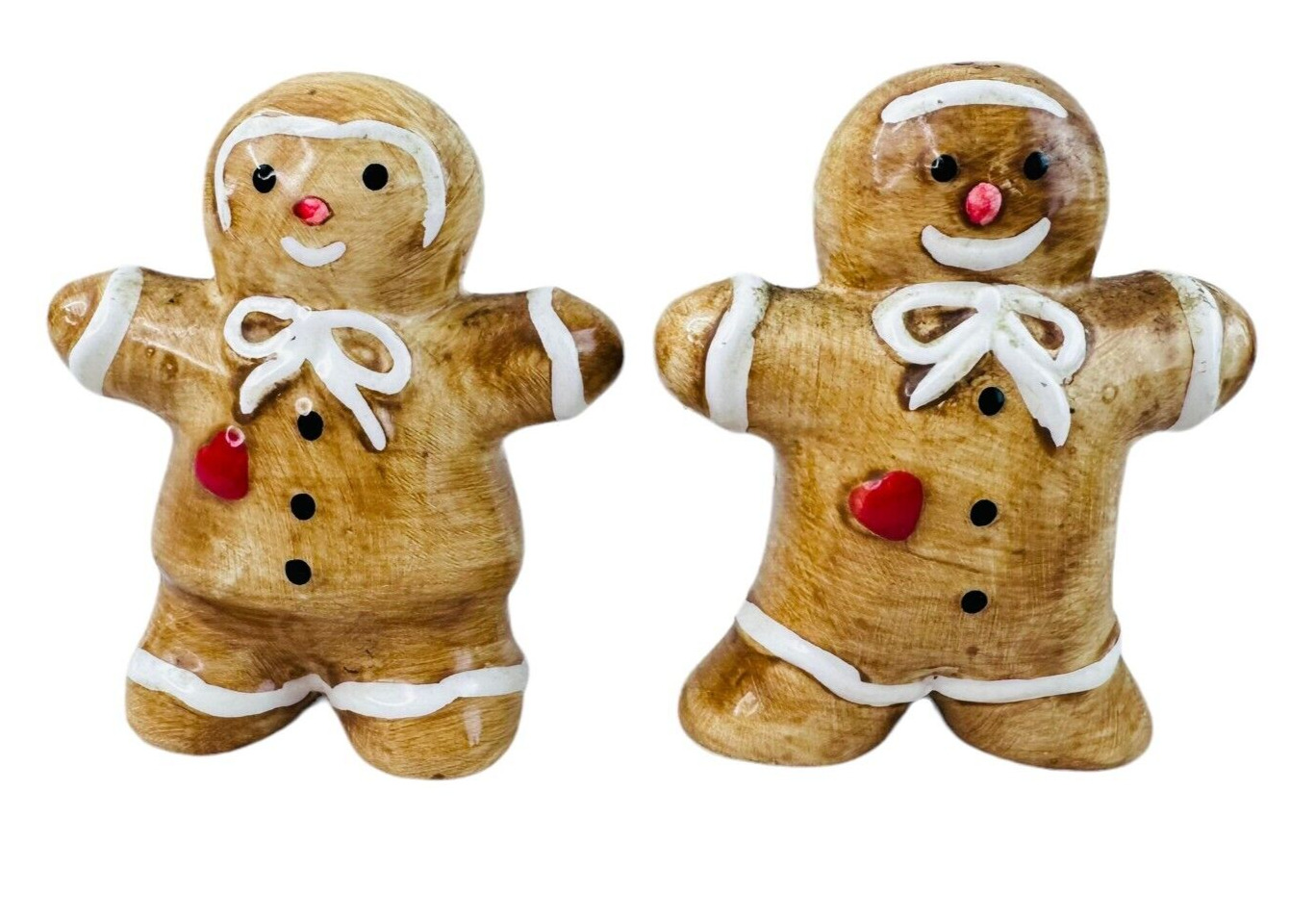 vtg Gingerbread Man salt & pepper shaker set classic christmas