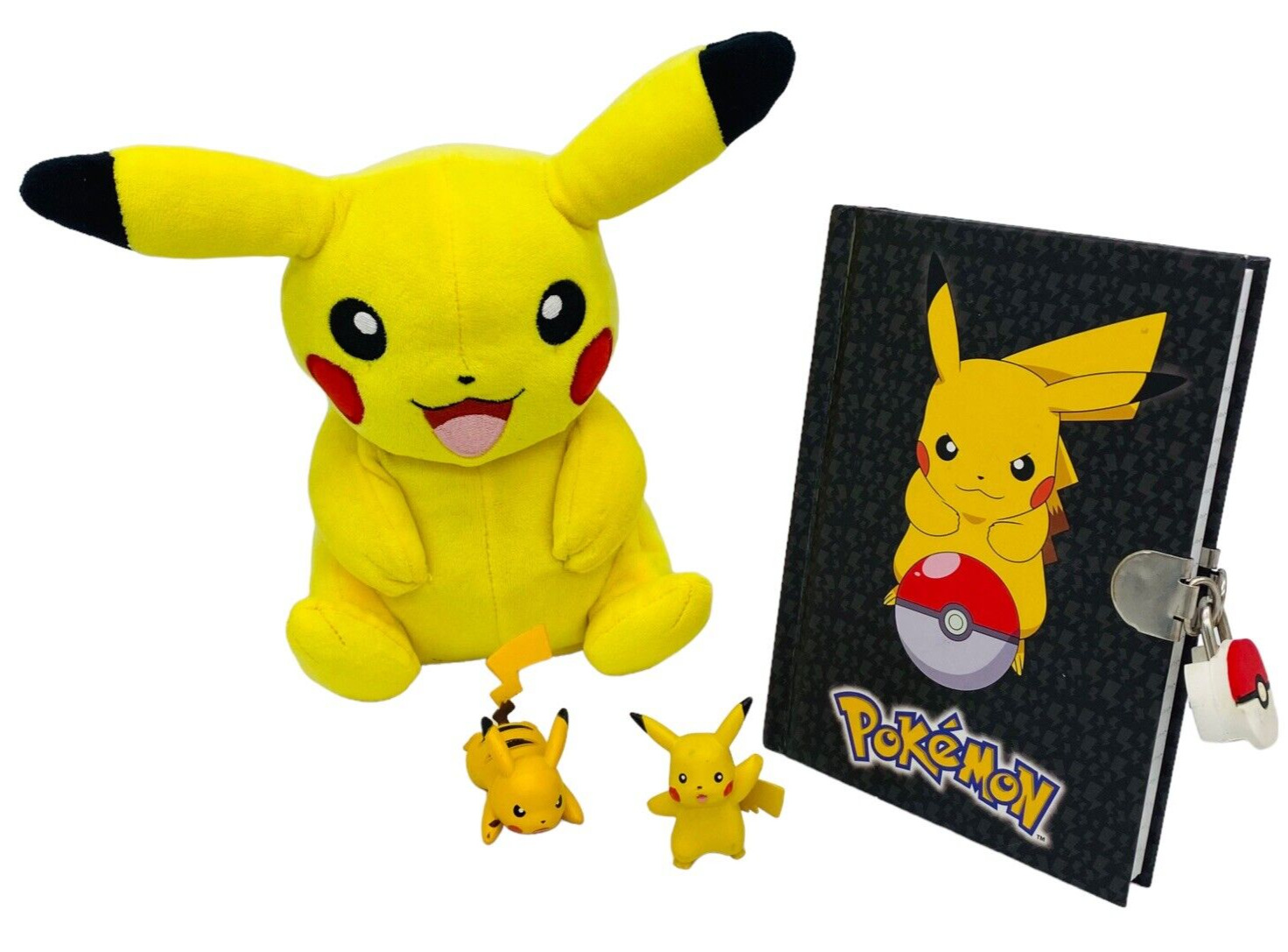 Pokemon Lot Pikachu Plush Stuffed Toy FIgurines Book Tomy Nintendo 4 Pieces