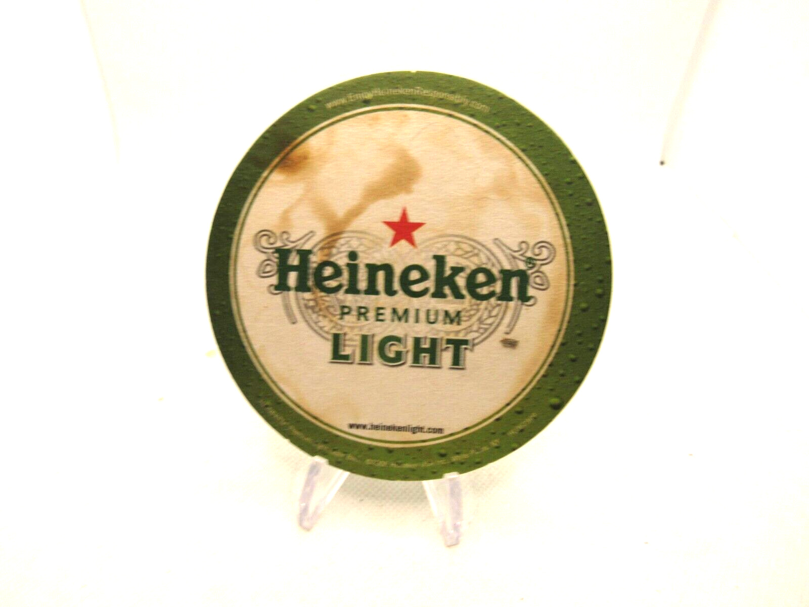 Heineken Premium Light Round Pub/Beer Coaster