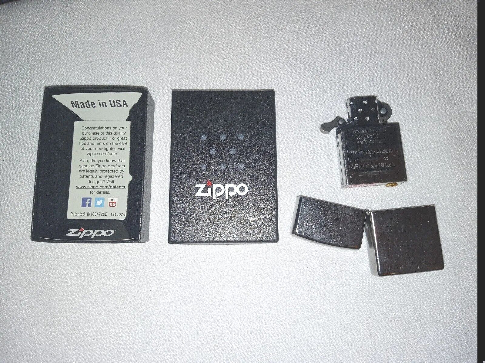 2015 Zippo Lighter, Never Used, marked H 15 207 REGULAR STREET CHROME