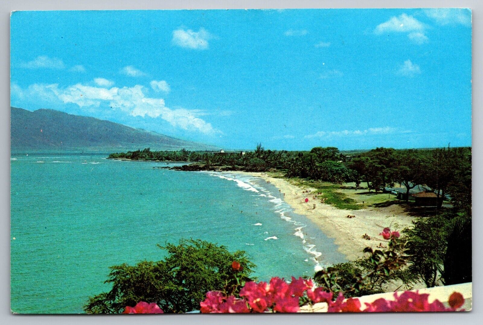 Kamaole Beach Park, Kihei, Maui, Hawaii Aerial View Chrome Postcard N283