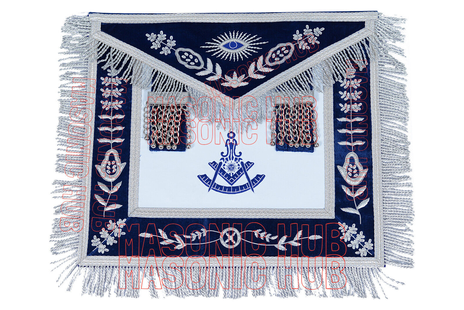 Exquisite Handcrafted Masonic Past Master Lambskin Apron 100% Handmade Elegance