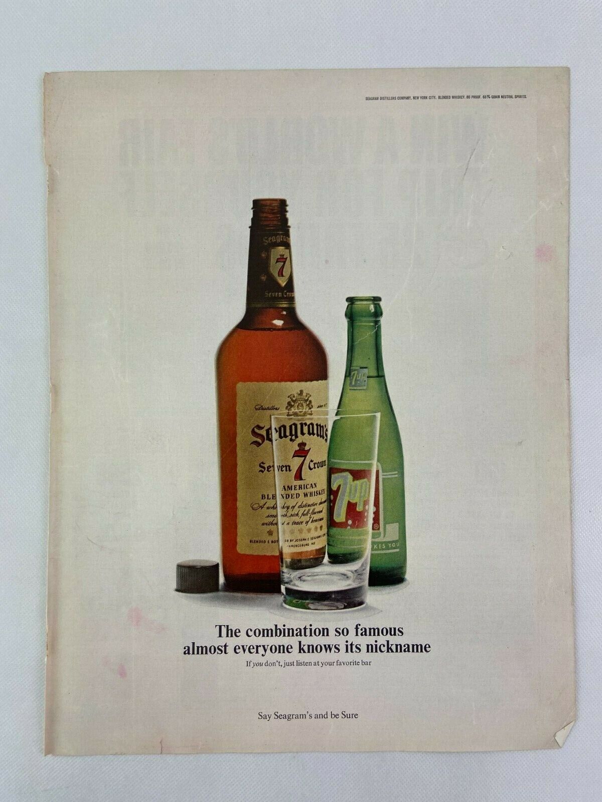 Seagrams 7 Whiskey Magazine Ad 10.75 x 13.75 Coca Cola Worlds Fair Sweepstakes