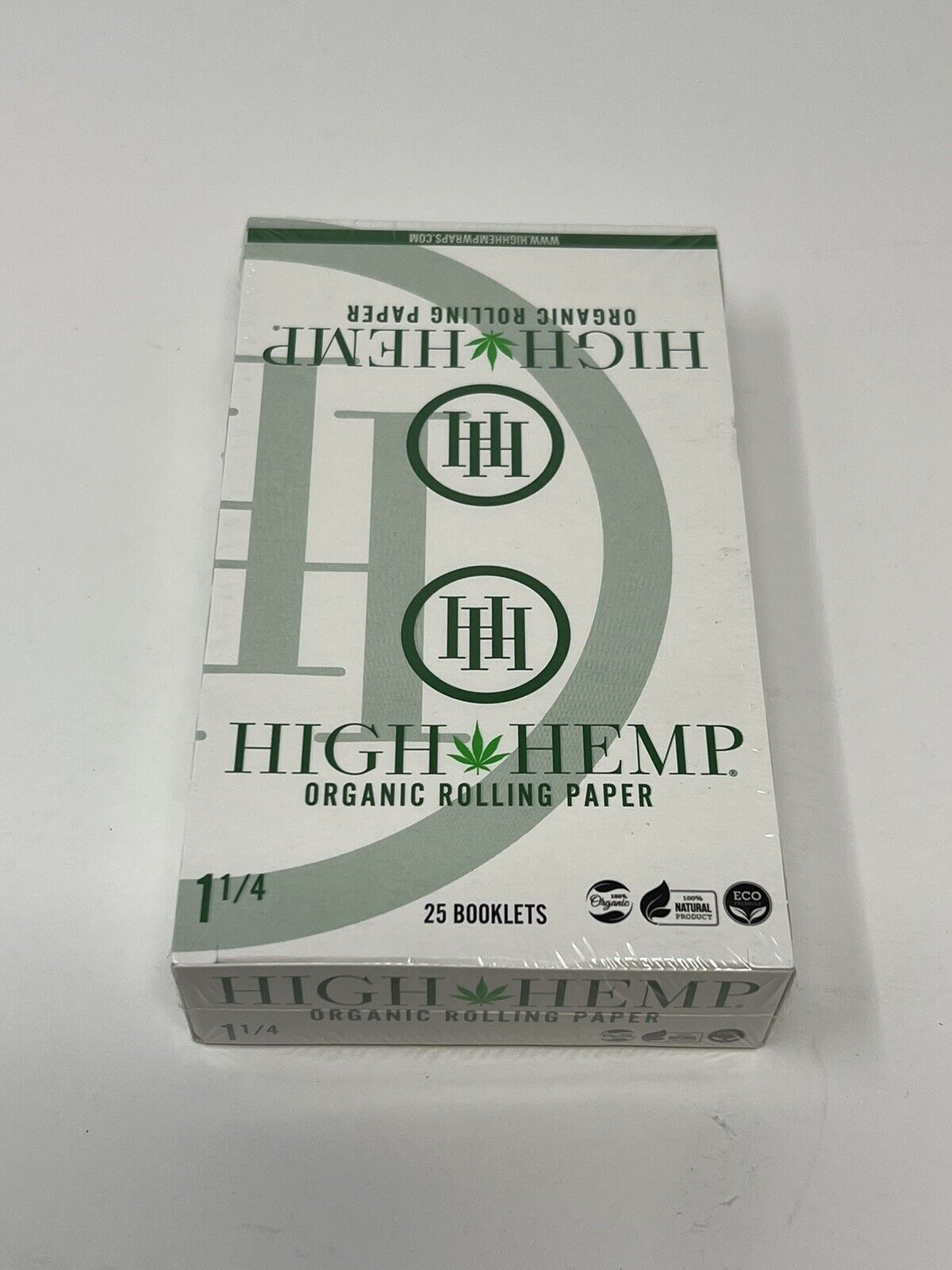Full Box 25 Booklet High H. Organic Rolling Paper 1 1/4 1.25 BRAND NEW SEALED
