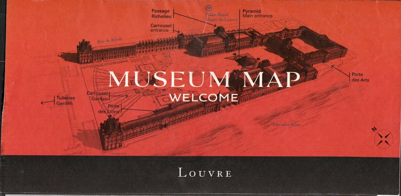 Louvre Museum map Paris - and Naples Paris brochure