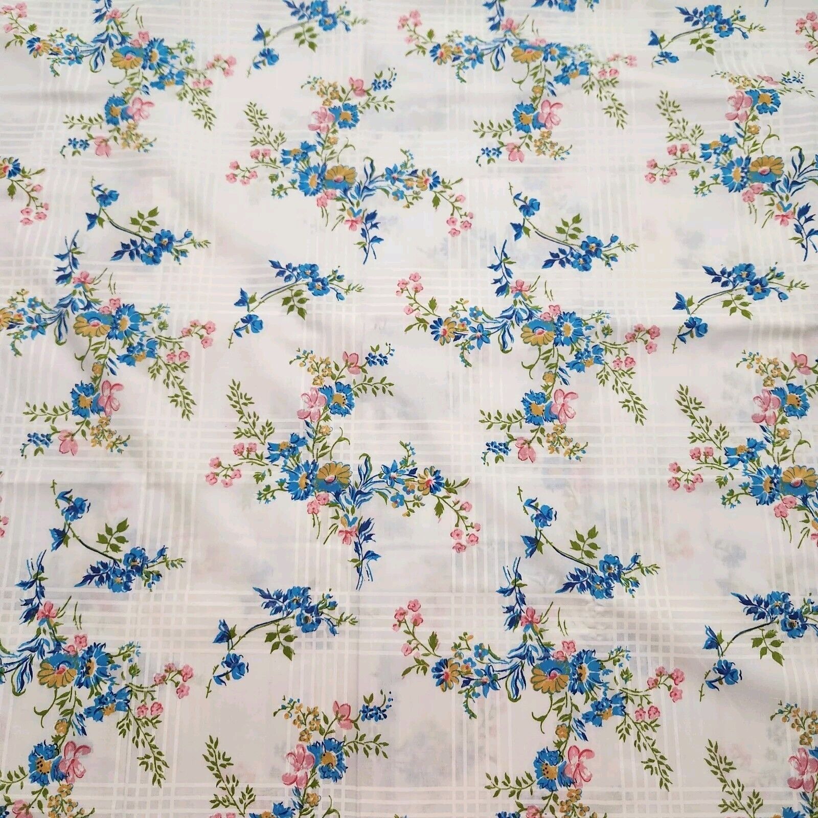 Vintage St Mary’s Twin Flat Sheet Floral No Iron Percale Floral Harvest