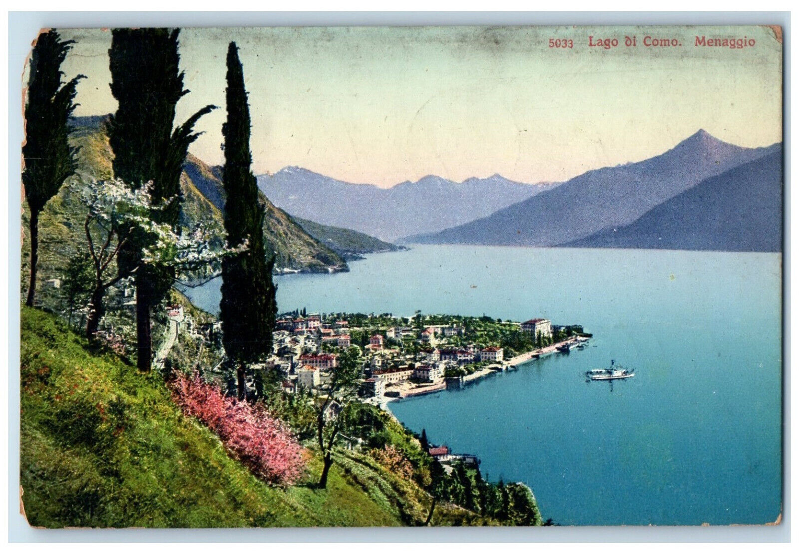 1913 Lago Di Como Menaggio Como Lombardy Northern Italy Antique Posted Postcard