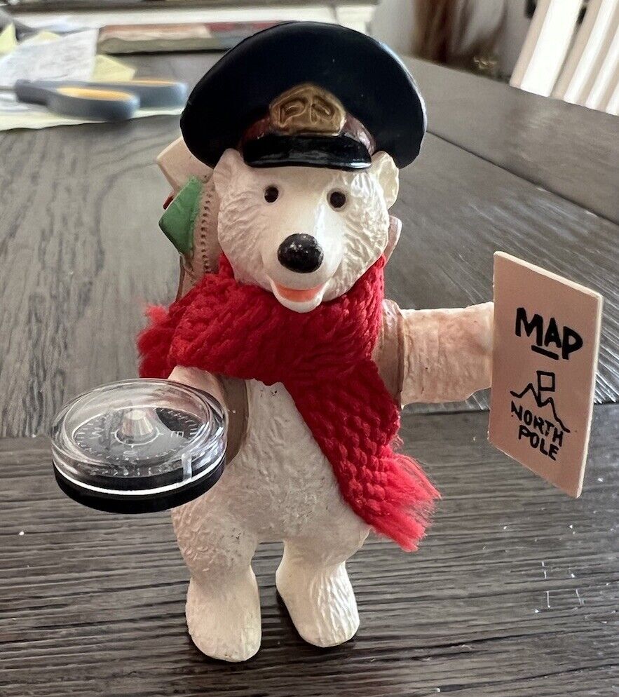 1992 Hallmark Keepsake Christmas Ornament Polar Post Bear with Compass No Box