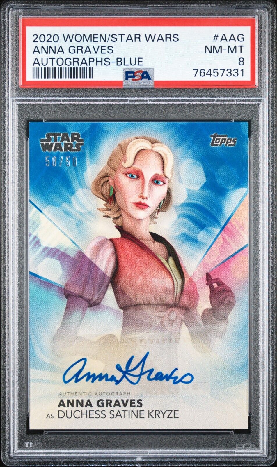 2020 Topps Women of Star Wars Anna Graves Auto A-AG OMEGA Blue 50/50