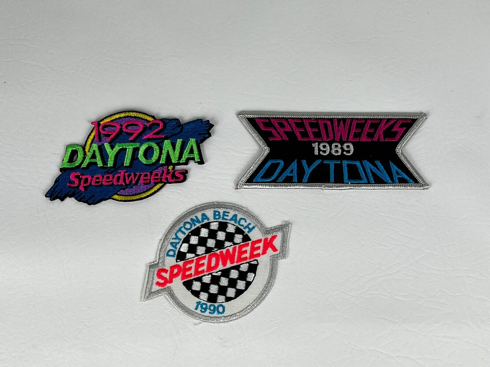 Vintage Lot of 3 Daytona Beach Speed Weeks Racing Patches 1989 1990 1992