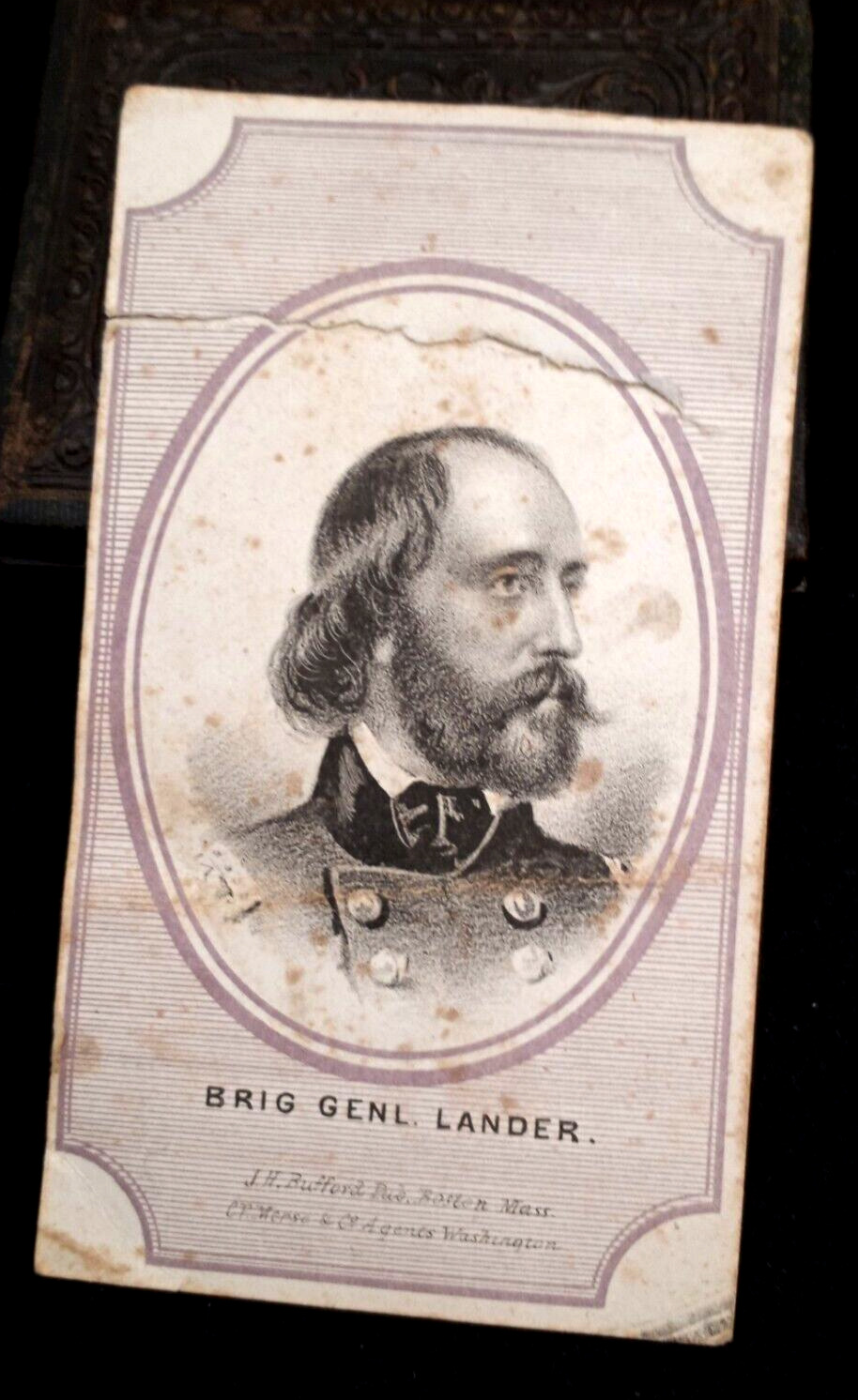 Civil War - 1860's Etching of U.S General / Secret Agent - Frederick Lander