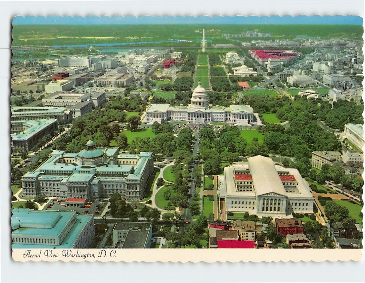 Postcard Aerial View Washington DC USA
