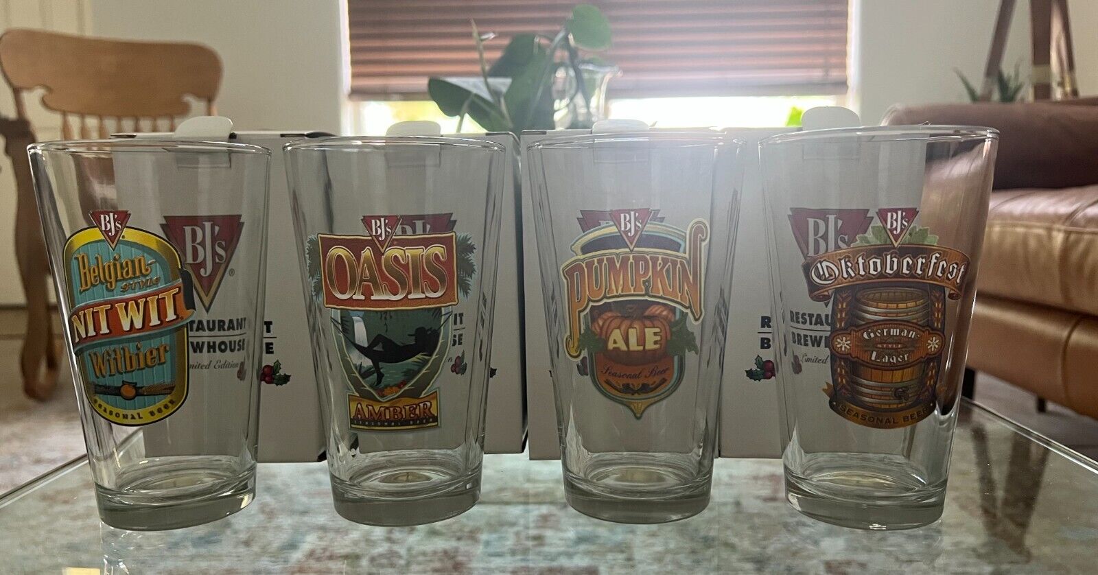 Beer BJ\'S BREWHOUSE SET OF 4 New In Box PINT GLASSES