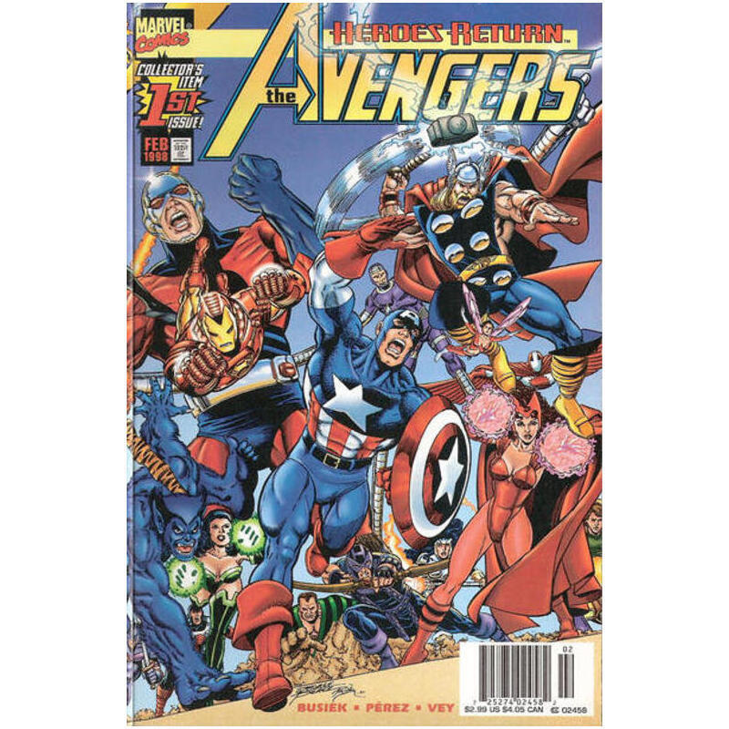 Avengers #1 Newsstand  - 1998 series Marvel comics NM minus [x*