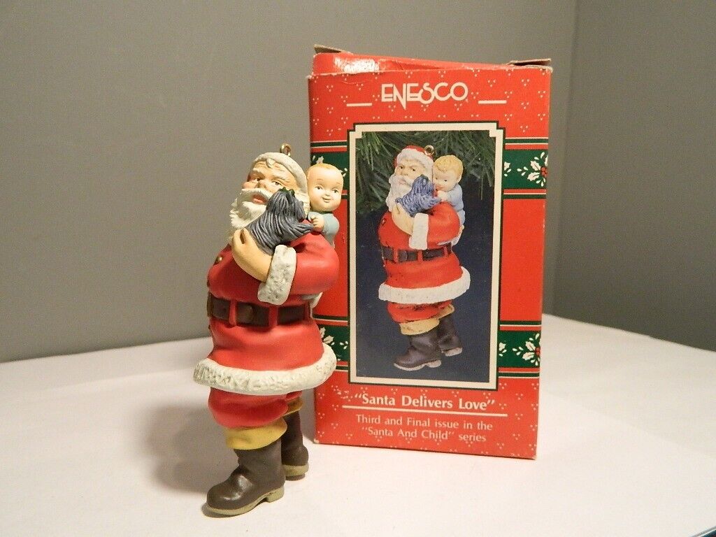 Santa Delivers Love, 3rd And Final In The Santa And Child Series, 1991 Enesco